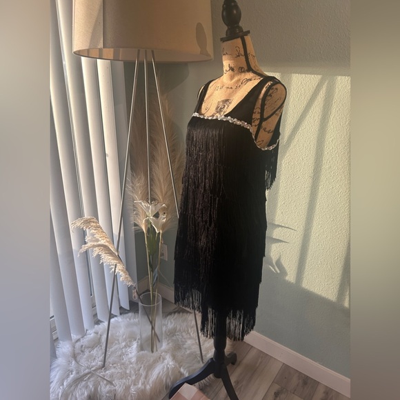 Pre-Loved Black Fringe Dress – 1920s Vibe! - Picture 3 of 3